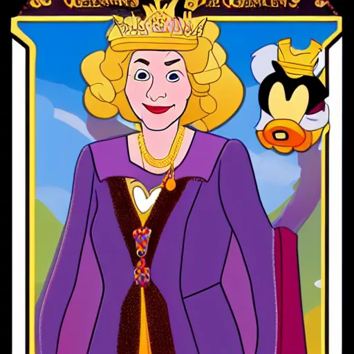 Image similar to Queen Elizabeth Disney character