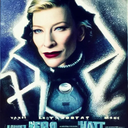 Prompt: cate blanchett ,retro, scifi, movie poster,