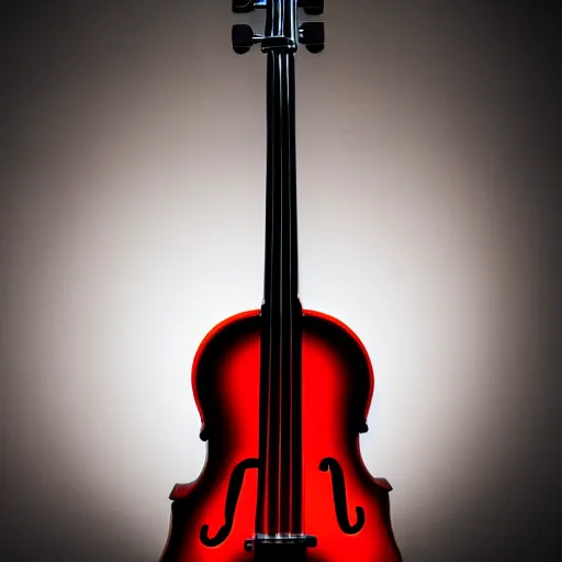 Prompt: product photo of a neon cello, studio lighting, cinematic angle, 4 k