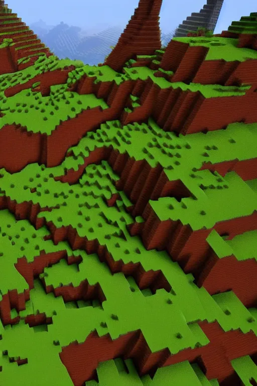 a red earth, minecraft style, Stable Diffusion