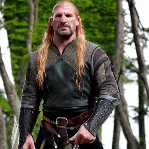 Image similar to triple H as Legolas clean shaven