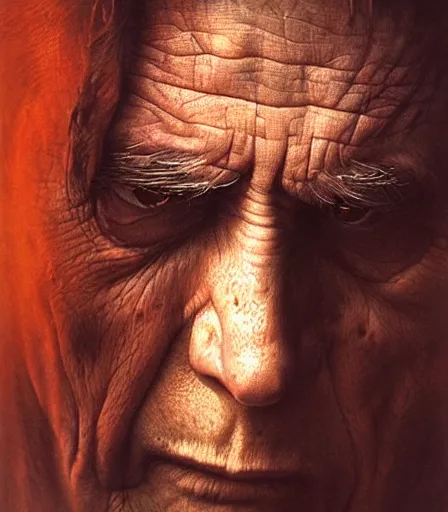 Image similar to a high quality, high detail, photorealistic portrait by james nachtwey and zdzisław beksinski, intensly emotional