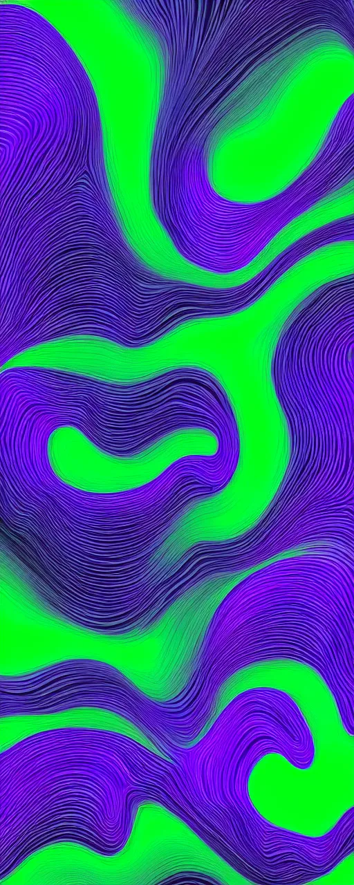 Image similar to a black background with a purple and green wave, a raytraced image by stanley twardowicz, behance, generative art, black background, matte background, smokey background