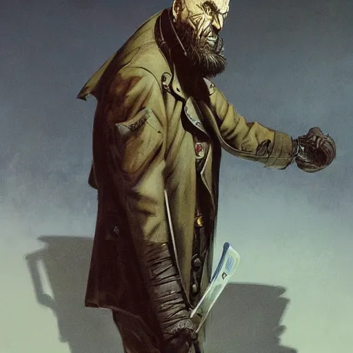 Prompt: Overseer from Dishonored, concept art by gerald brom