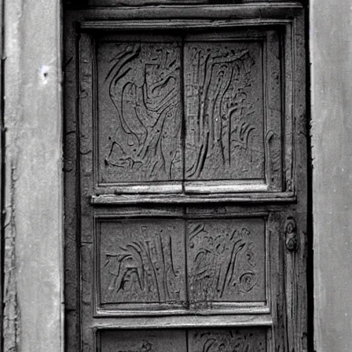 Prompt: hr giger a door that leads to anger