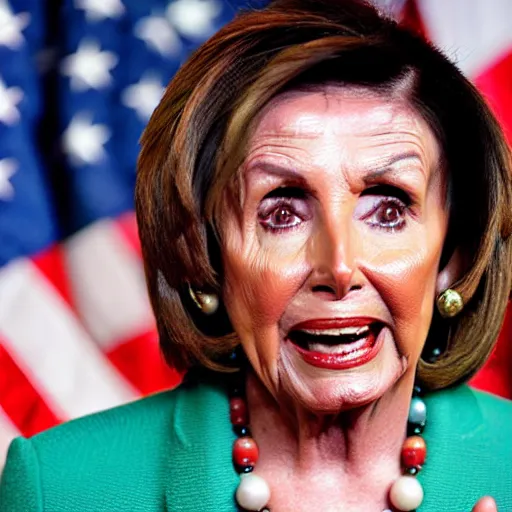 Prompt: nancy pelosi playing with money on the floor wlop