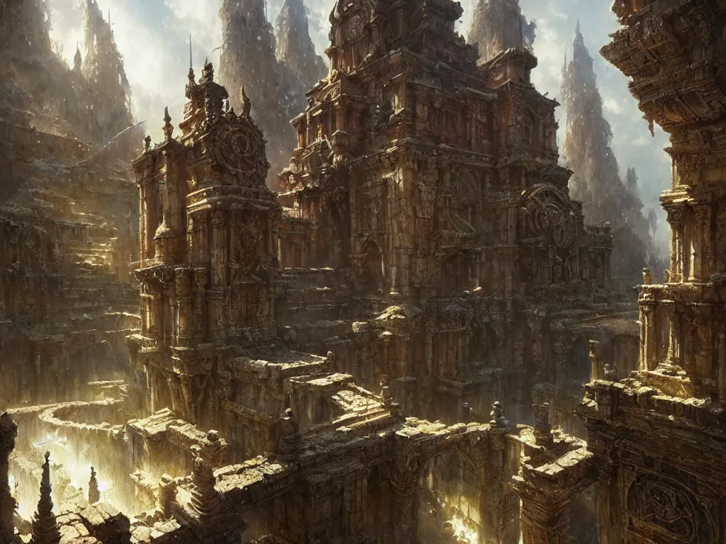 Image similar to forgotten ancient city, fantasy, ultra realistic, concept art, intricate details, highly detailed by greg rutkowski, gaston bussiere, craig mullins, simon bisley, eddie mendoza