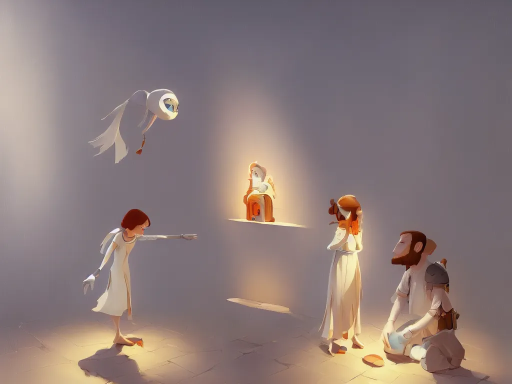 Image similar to the annunciation by goro fujita, trending on artstation, 8k, highly detailed