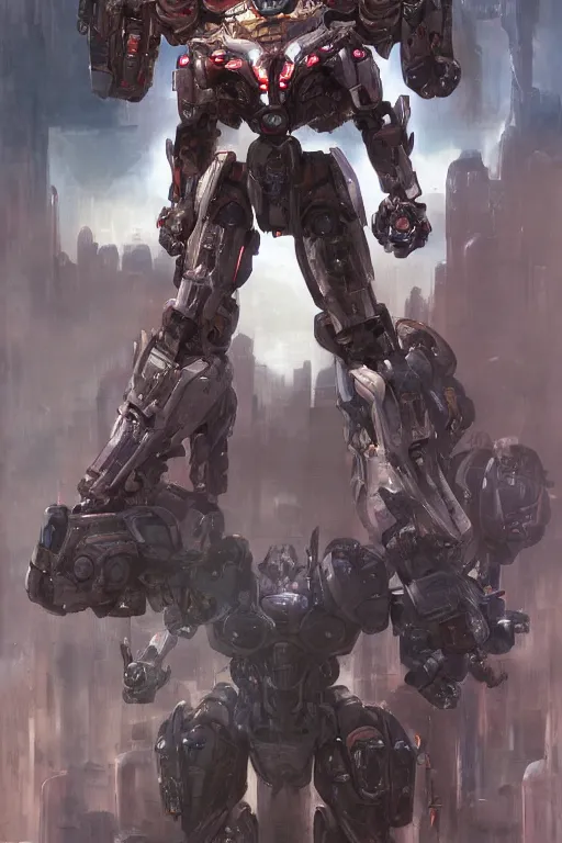 Image similar to Portrait of Nicolas Cage as super Mecha anime robot, intricate, highly detailed, smooth, artstation, digital illustration by Ruan Jia and Mandy Jurgens and Artgerm and Wayne Barlowe and Greg Rutkowski and Zdislav Beksinski