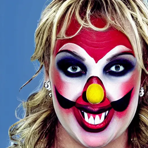 Prompt: britteny spears in clown makeup