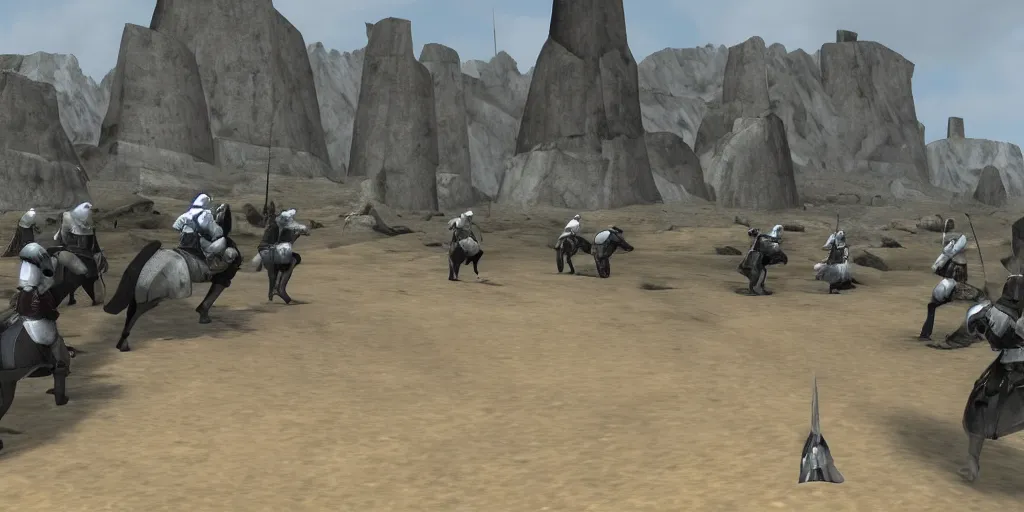 Image similar to mount and blade star wars screenshot riding into battle