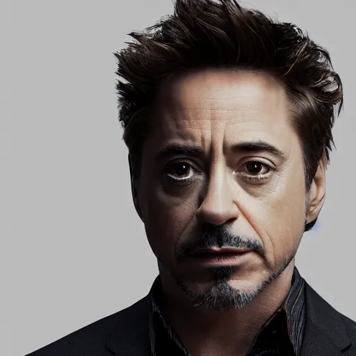 Prompt: photograph portrait of Robert Downey Jr, intricate detail, sigma 85mm f/1.4, 4k, depth of field, high resolution, 4k, 8k, hd