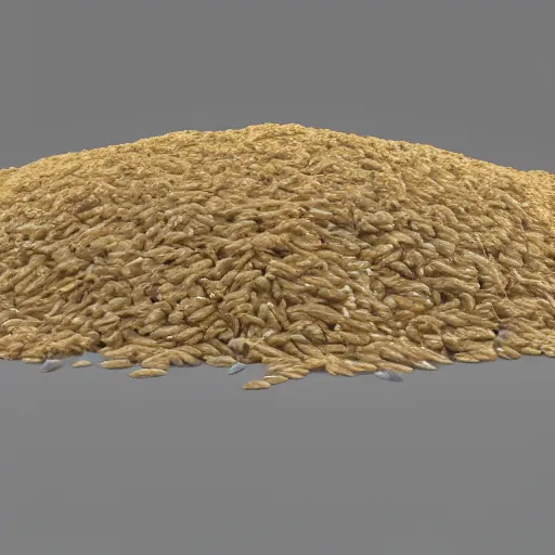 Prompt: Piles of rice scattered, real engine render