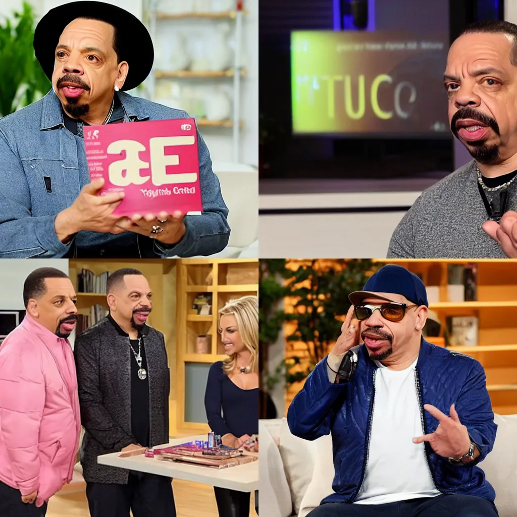 Prompt: ice t as a presenter on a teleshopping channel, home shopping network, qvc