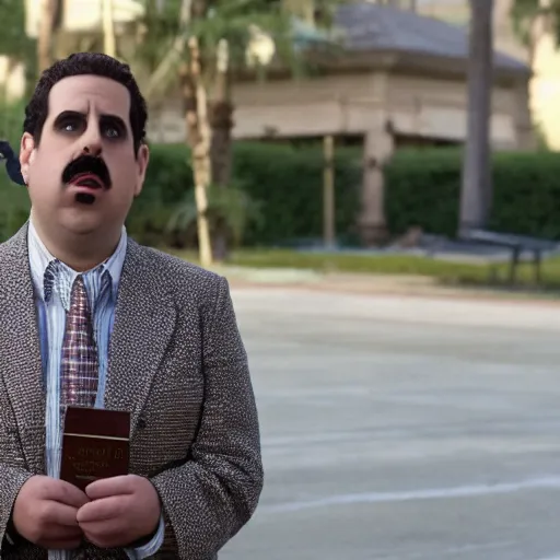 Image similar to jonah hill as borat in borat, 8k resolution, full HD, cinematic lighting, award winning, anatomically correct