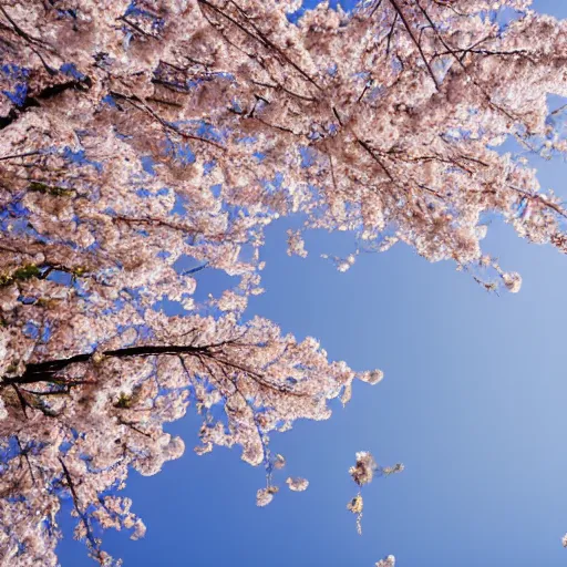 Prompt: looking up from under the cherry blossom trees f / 1. 9 6. 8 1 mm iso 4 0