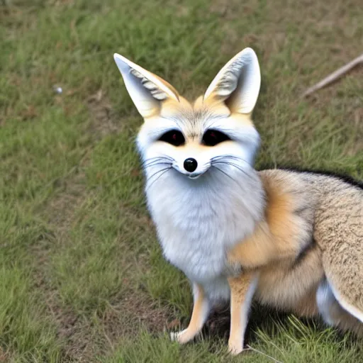 Image similar to male fennec fursona, hypno eyes, mouth open, centered, looking forward.