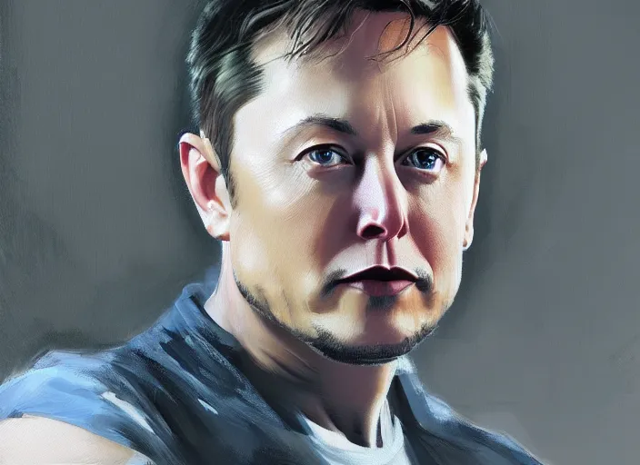 Prompt: concept art of portrait of Elon Musk, oil painting by Jama Jurabaev, extremely detailed, brush hard, artstation, for AAA game, high quality
