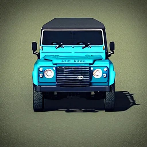 Image similar to “Blue Land Rover Defender. In the style of GTA 5.”