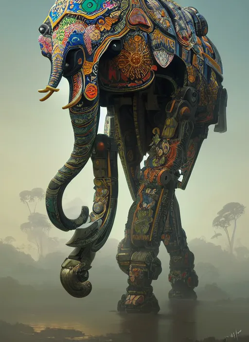 Prompt: symmetry!! portrait of a hybrid robot elephant, floral! horizon zero dawn machine, intricate, elegant, highly detailed, digital painting, artstation, concept art, smooth, sharp focus, illustration, art by artgerm and greg rutkowski and alphonse mucha, 8 k