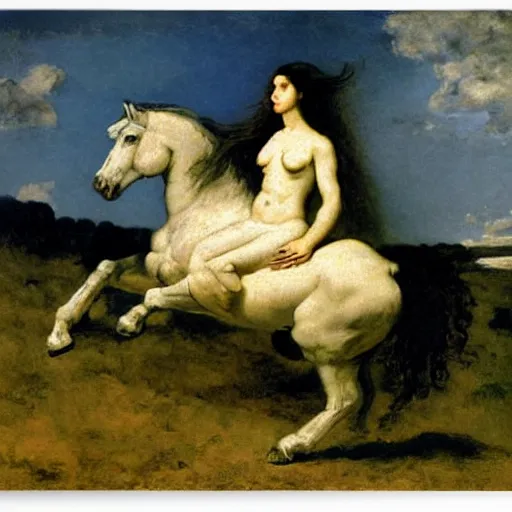 Image similar to pegasus painting by gustave courbet