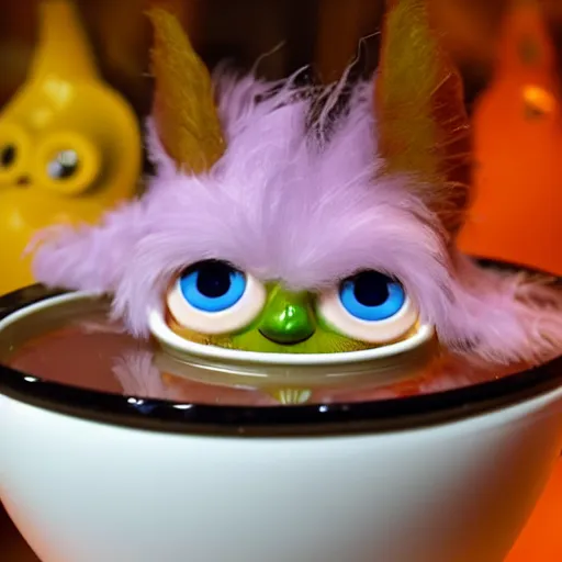 Image similar to Furby submerged in soup