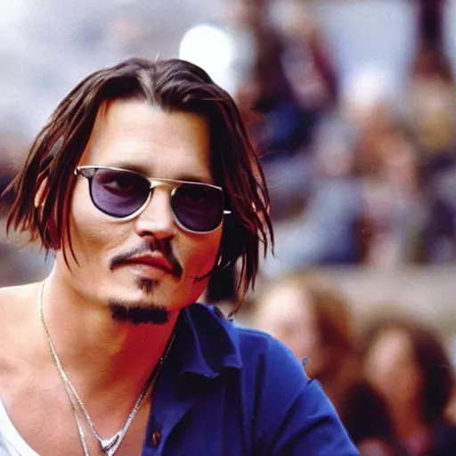 Prompt: Johnny depp as college student