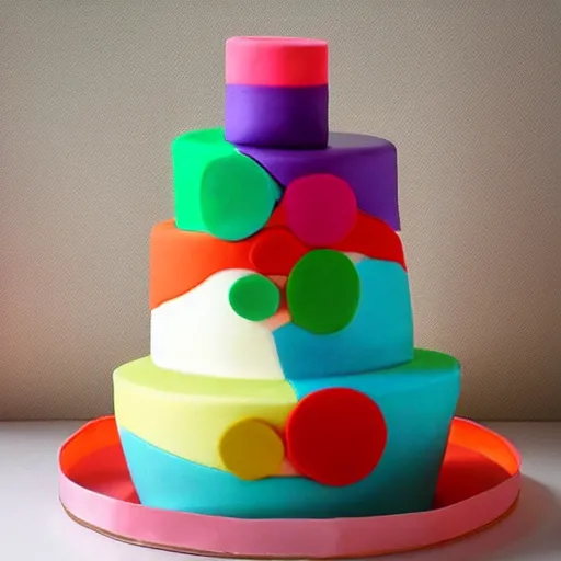 Image similar to minimalist cake colorful