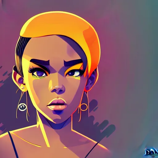 Image similar to 2 d character design, female rapper, vector art, digital art, portrait, 4 k, 8 k, sharp focus, smooth, illustration, concept art, music artist