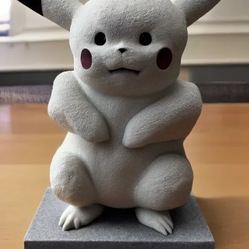 Prompt: Pikachu Sculpture made out of Marble