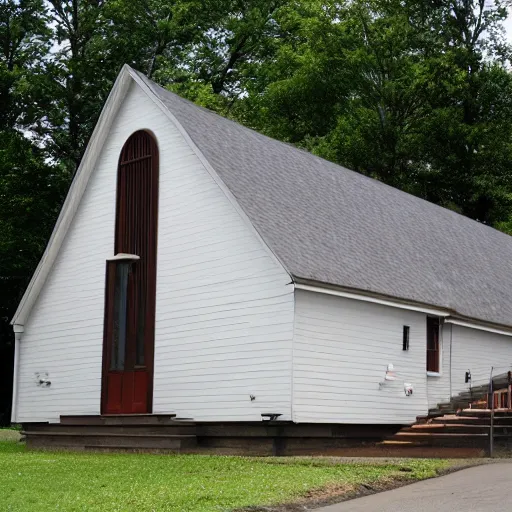 Image similar to 1 9 8 0's exterior wooden church siding