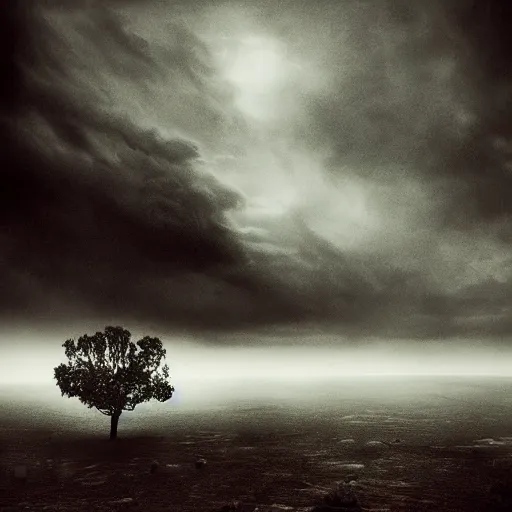 Image similar to a amazing beautiful award winning landscape photo of a very dark world, cinematic