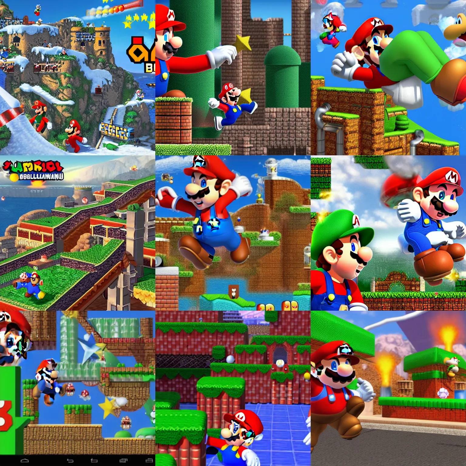 Prompt: screenshot from the Gameplay of Super Mario Bolzano by Thomas Kinkade