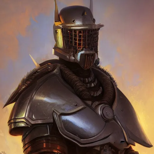 Image similar to the doomslayer as a realistic fantasy d & d knight, closeup portrait art by donato giancola and greg rutkowski, realistic face, digital art, trending on artstation, symmetry