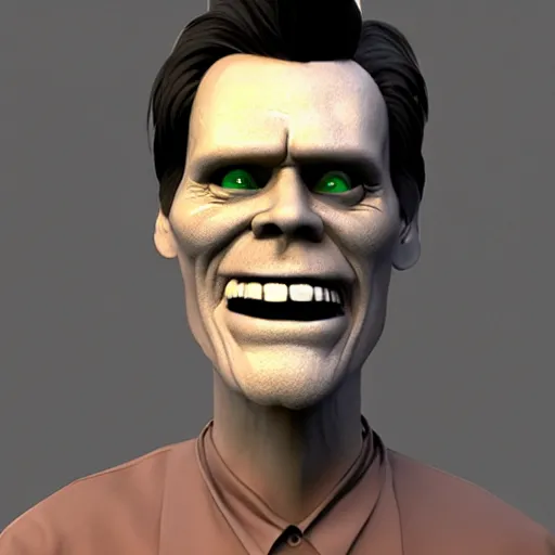 Image similar to the mask, jim carrey as a 3 d render, unreal engine