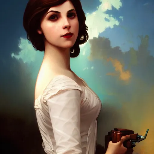 Image similar to Portrait of Elizabeth from Bioshock Infinite, art by William Adolphe Bouguereau, extremely detailed, 4K