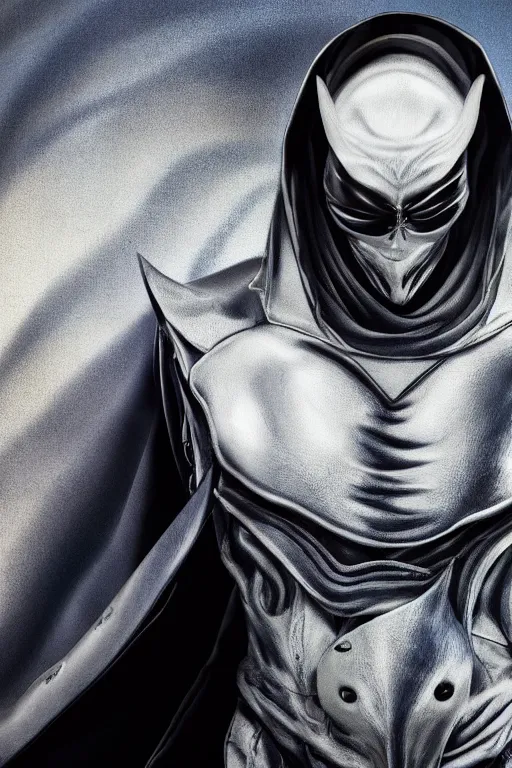 Prompt: hyperrealistic photography of Moon Knight mixed with Ghostrider style of Jin Kagetsu, patricia piccinini, James Jean and wlop, full-shot, merged character, 4k, highly detailed, cinematic lighting, photorealistic, 3d render, award winning render, unreal engine, masterpiece, octane render, sharp focus, studio lighting, 8k, hd