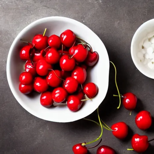 Image similar to photo a few Maraschino cherries in the bowl on the table,