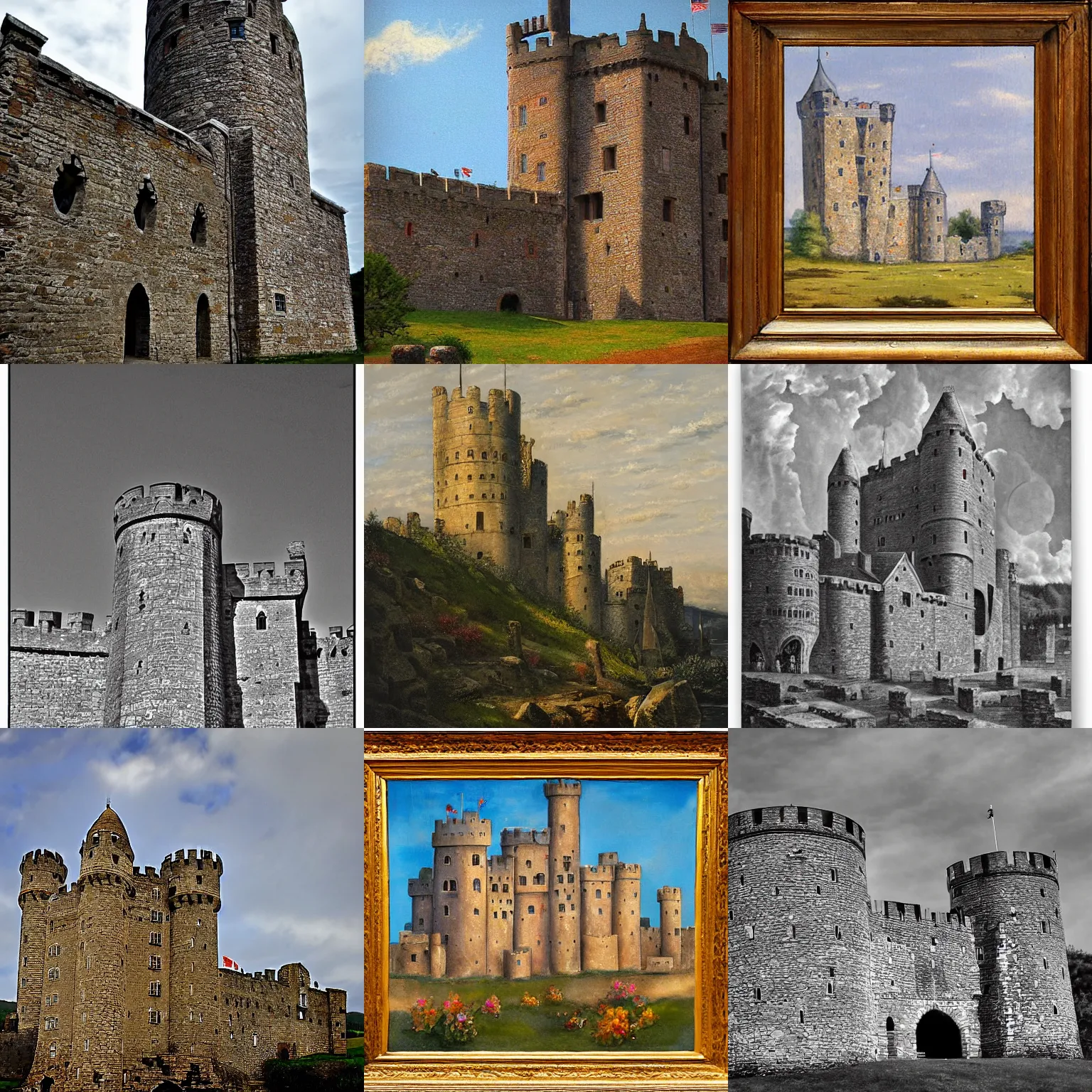 Prompt: medieval castle, by george biddle