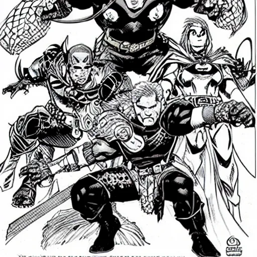 Image similar to Dungeons and Dragons cover by jim lee, marvel comics