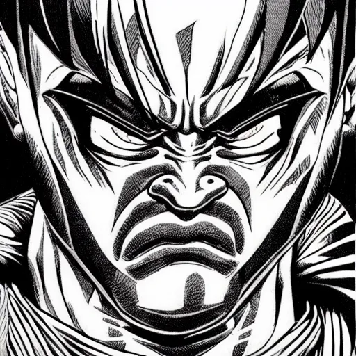 Image similar to billy butcher, carl urban manga art, black and white, by akira toriyama, kentaro miura, detailed, inked, beautiful, hyper realistic