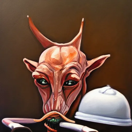 Image similar to jar jar binks still life painting