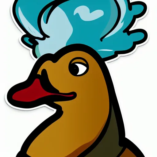 Image similar to portrait of a duck, sticker, highly detailed, colorful, illustration, smooth and clean vector curves, no jagged lines, vector art, smooth