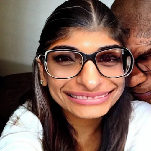 Prompt: Mia Khalifa with the head of mike tyson.