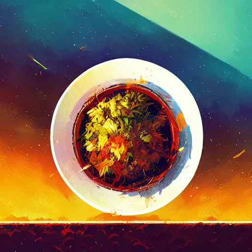 Image similar to a bowl of rice, by anato finnstark, by alena aenami, by john harris, by ross tran, by wlop, by andreas rocha