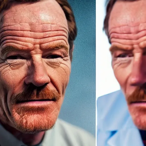 Image similar to bryan cranston wailing and crying and also shouting at his doctor for smiling wildly at him in 8 k closeup detailed portraits surrealism hyperrealism funny meme by bryan christie 8 k