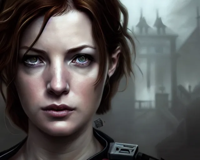 Image similar to a gaming screenshot still portrait of anne kendrick in resident evil, deep focus, d & d, fantasy, intricate, elegant, highly detailed, digital painting, artstation, concept art, matte, sharp focus, illustration, dark fantasy style art, hearthstone, art by artgerm and greg rutkowski and alphonse mucha