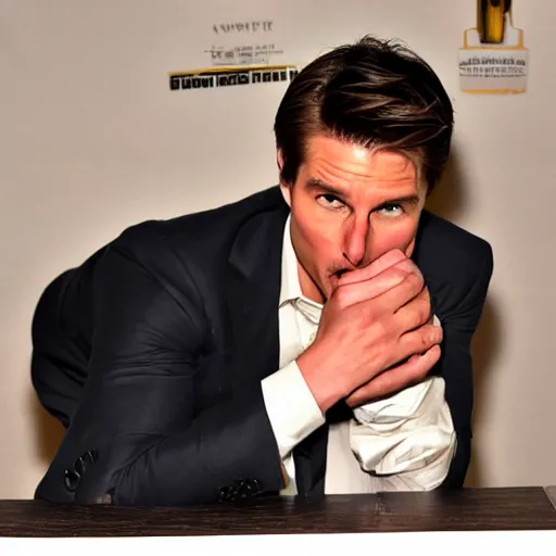 Prompt: Drunk Tom Cruise Crying