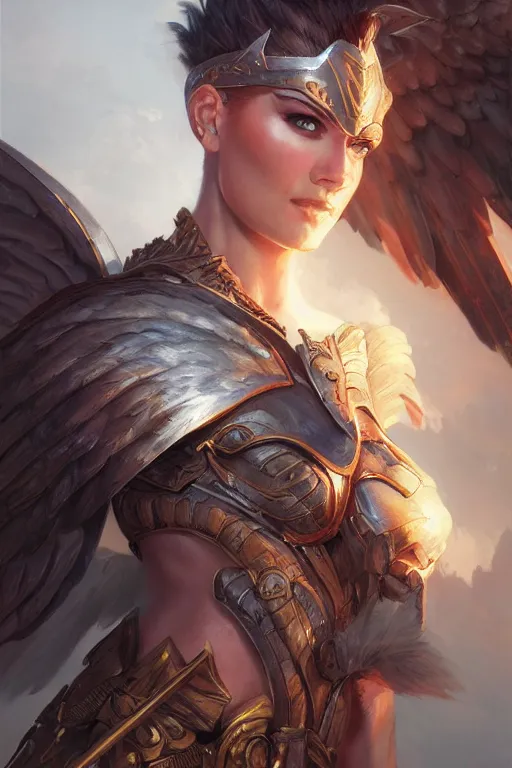 Image similar to amazon valkyrie athena, d & d, fantasy, portrait, highly detailed, headshot, digital painting, trending on artstation, concept art, sharp focus, illustration, art by artgerm and greg rutkowski and magali villeneuve