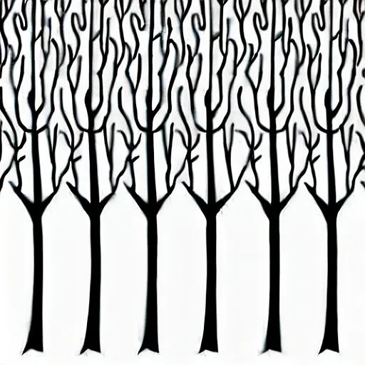 Image similar to vector art for cnc plasma, laser, unique modern birch tree design pattern